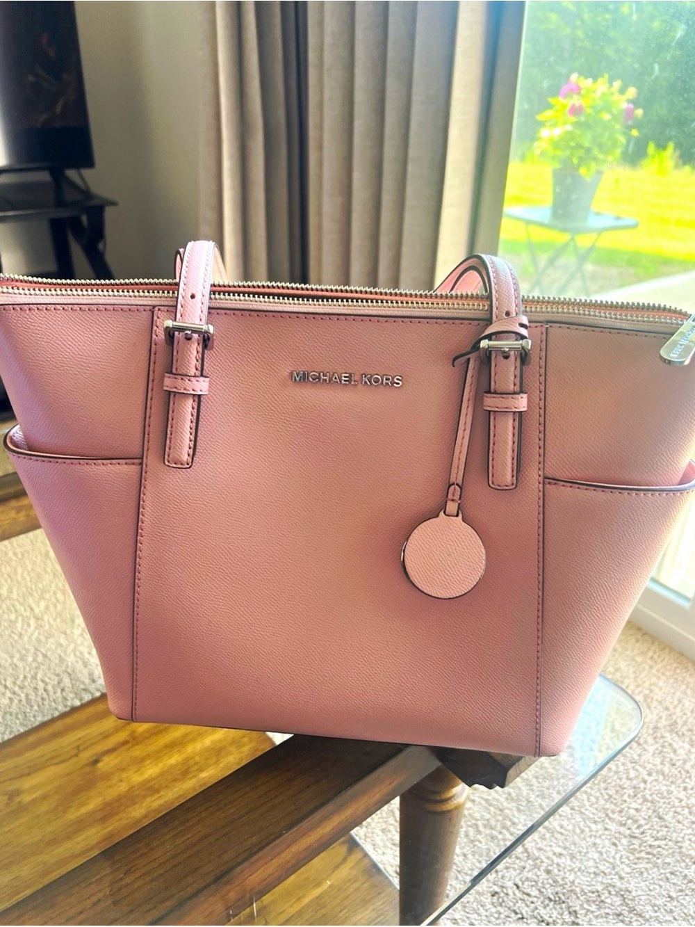 Michael Kors Pink Leather Shoulder Tote
